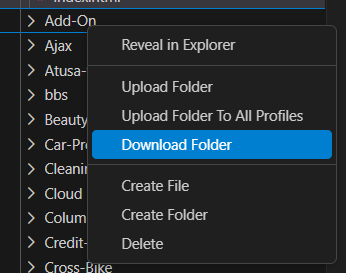 Download Folderを選択