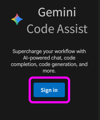 Sign inをクリック
