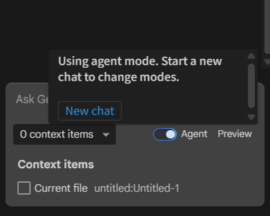 Agentモードがオフに出来ない